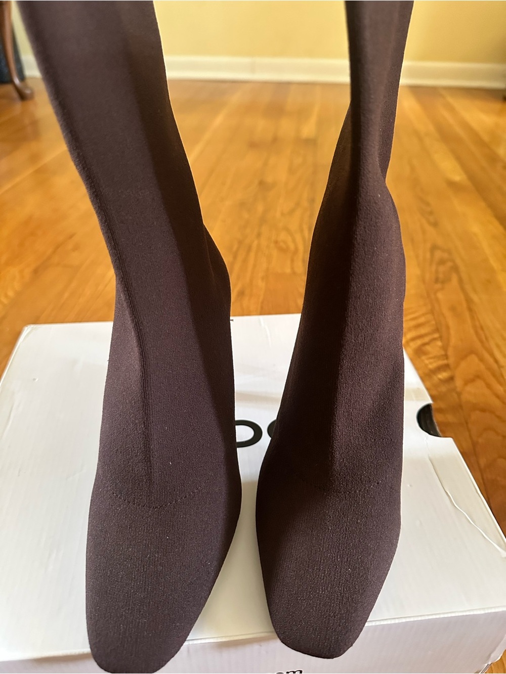 Aldo Stretch Sock Booties in Deep Brown - Women Accessories